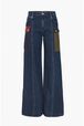 Pantalon large en denim Baby blue vue de face