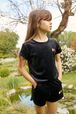 Short fille velours Noir vue portée de dos