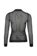 Viscose Knit Long-Sleeved Crew-Neck Top Black back view
