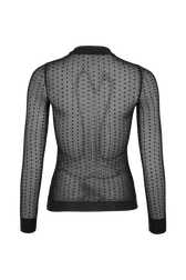 Long-Sleeved Crew-Neck Top Black back view