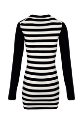 Robe midi rayée Jane Birkin femme Raye noir/blanc vue de dos