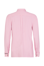 Striped poplin shirt Ecru/pink back view