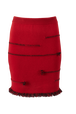 Mini jupe laine intarsia charms femme Rouge vue de face