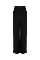 Cool Wool High-waisted Trousers Black back view