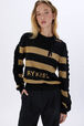 RYKIEL wool and lurex sweater Striped black/gold details view 1
