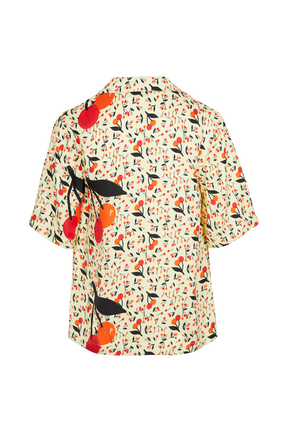 Chemise oversize manches courtes twill femme Baby yellow vue de dos