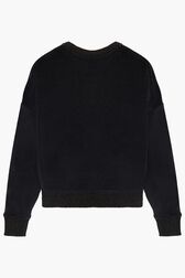Women Velvet Sweatshirt Black back view