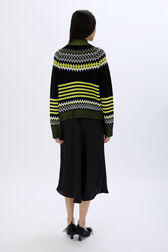 Pull Fair Isle en laine et lurex Acide vue portée de dos