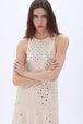 Asymmetrical tank dress in jersey with studs Vanilla details view 1