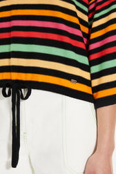 Striped short-sleeved sweater Multico striped details view 1