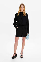 Bomber fluide viscose femme Noir vue portée de face