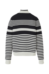 Women Iconic Bicolor Striped Sweater Black/white back view