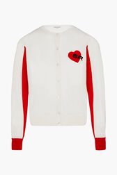 Heart Cardigan White front view