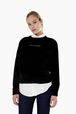Sweat velours femme Noir vue de détail 2