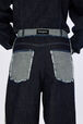 Pantalon en jean taille haute Bleu vue de détail 5