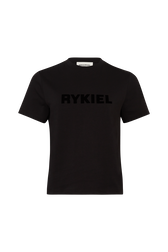 T-shirt col rond manches courtes Noir vue de face