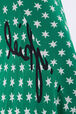Star-print viscose midi skirt Stars green details view 2