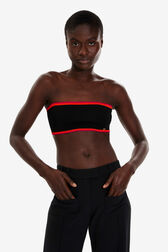 Women Bandeau Top with Contrasting Edges Black details view 1