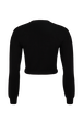 Cardigan col V cabochon strass maille femme Noir vue de dos