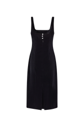 Robe à bretelles en velours Noir vue de dos