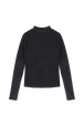 Women Velvet Front Keyhole Top Black back view
