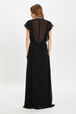 Robe longue en mousseline Noir vue portée de dos