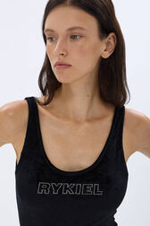 Velvet bodysuit Black details view 2