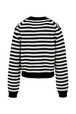 Women Big Poor Boy Striped Cardigan Black/white back view
