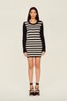 Robe midi rayée Jane Birkin femme Raye noir/blanc vue portée de face