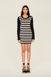 Robe midi rayée Jane Birkin femme Raye noir/blanc vue portée de face