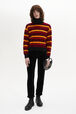 Wool and Cashmere Striped Jumper Striped red/orange front worn view