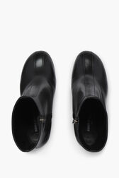 Black Metallic Leather Ankle Boots Black details view 4