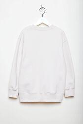 Round Collar Girl Sweatshirt Ecru back view