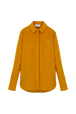 Women Velvet Shirt Mustard front view