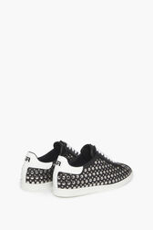 Leather Studded Sneakers Black back view