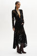Asymmetric Lace Maxi Dress Black details view 1