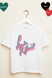T-shirt fille logo Sonia Rykiel Blanc vue de face