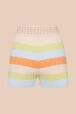 Short maille rayé multicolore pastel femme Multico vue de dos