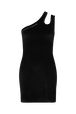 Velvet cut-out mini dress Black front view