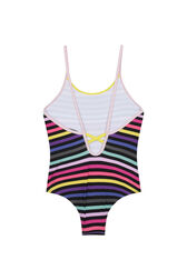Maillot de bain une pièce fille rayé Multico vue de dos