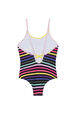 Striped Girl One Piece Swimsuit Multico back view