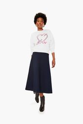 Sweatshirt crop cœur Blanc vue portée de face