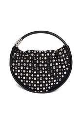 Sac Domino médium en nylon et studs Noir vue de face