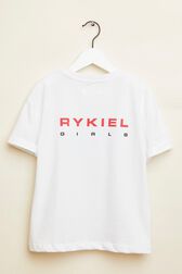 T-shirt fille motif "Rykiel Girls" Blanc vue de dos