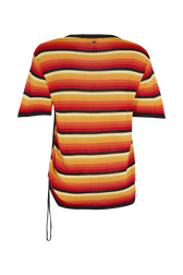 Short-sleeved striped jumper Orange back view
