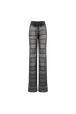 Women Striped Openwork Lace Trousers Black front view