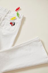 Jean flare fille Blanc vue de détail 1