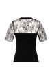 T-shirt en dentelle Noir vue de dos