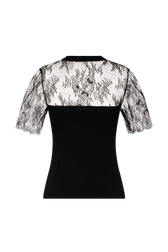 T-shirt en dentelle Noir vue de dos