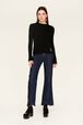 Women Ribbed Wool Sweater Black details view 3